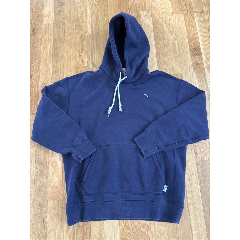 PUMA Mmq Pullover Hoodie Mens Navy Blue Casual Outerwear 62401101 Size Med